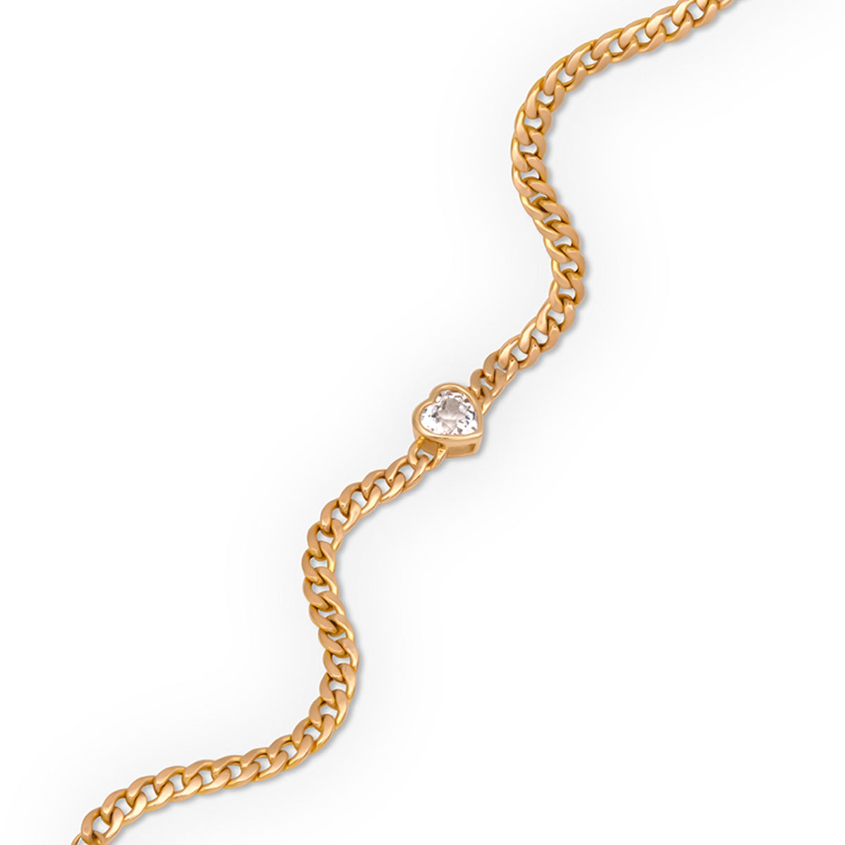 Happy Valentine White Topaz Single Heart Shaped Tennis Bracelet