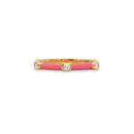 18K Pink Enamel Love Forever Diamond Band