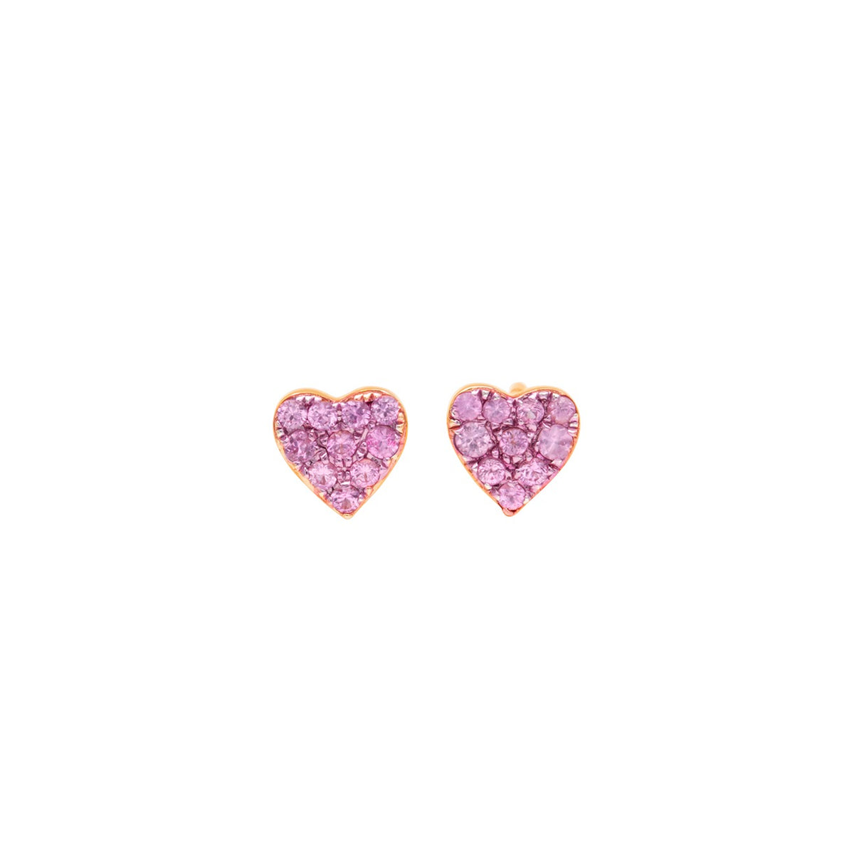 Pastel Pink Heart Shaped Stud Earrings