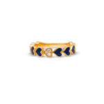 18K Sweetheart Sapphire Enamel Diamond Band