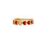 18K Sweetheart Red Enamel Diamond Band