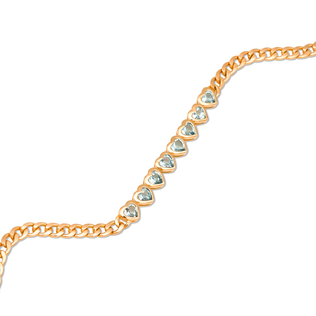 Happy Valentine White Topaz Heart Shaped Tennis Bracelet