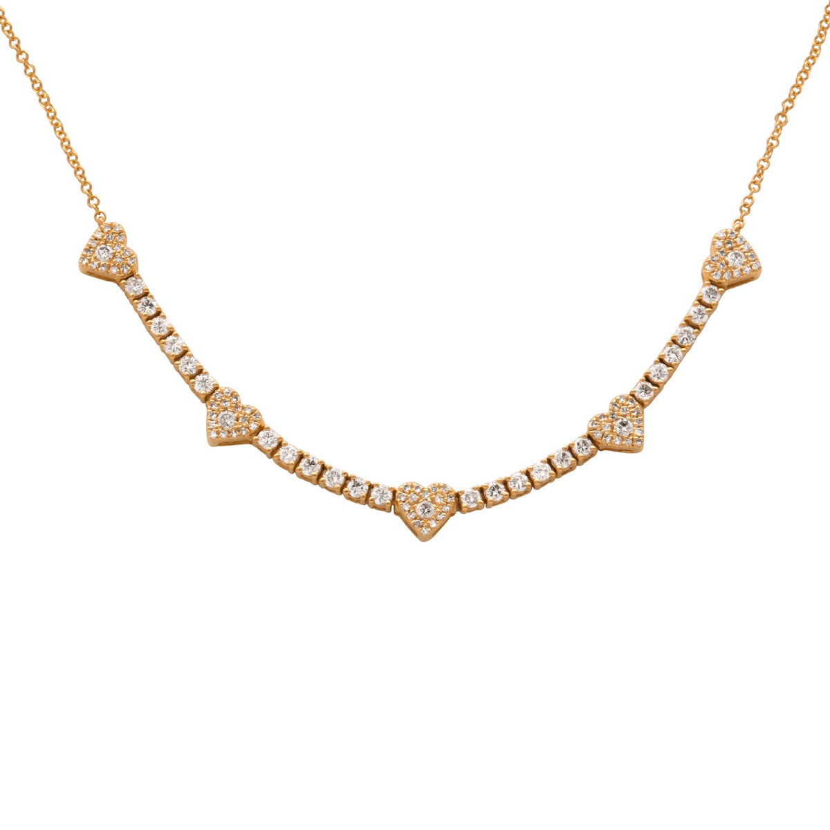 Queen of Hearts Diamond Tennis Necklace