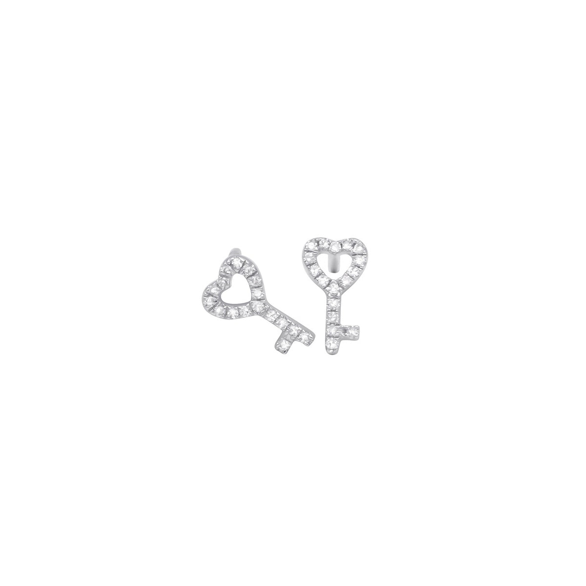 Key To Your Heart Diamond Stud Earrings