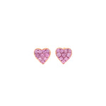 Pastel Pink Heart Shaped Stud Earrings