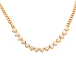 Happy Valentine White Topaz Heart Shaped Cuban Link Necklace