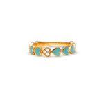 18K Sweetheart Turquoise Enamel Diamond Band