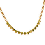 Happy Valentine Peridot Heart Shaped Cuban Link Necklace